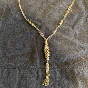 Costume Necklace-Gold Long Chain